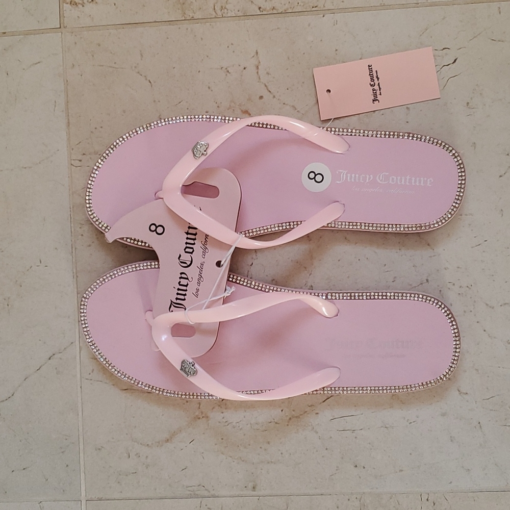 Brand New Juicy Couture Pink Flip Flops